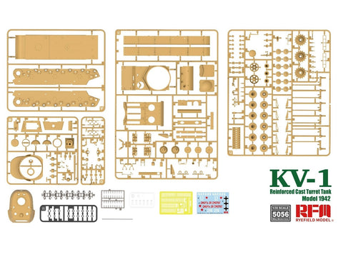 Rye Field KV-1 tankas 1942 bokštas plastikinis modelis 1/35