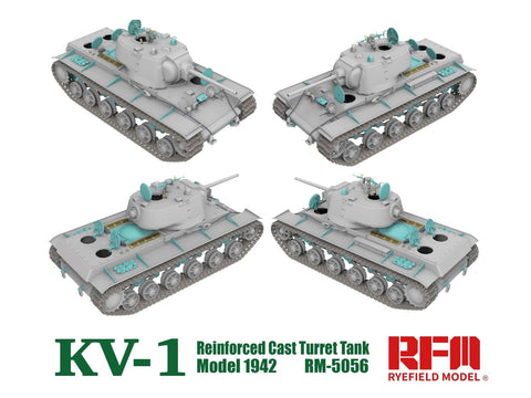 Rye Field KV-1 tankas 1942 bokštas plastikinis modelis 1/35
