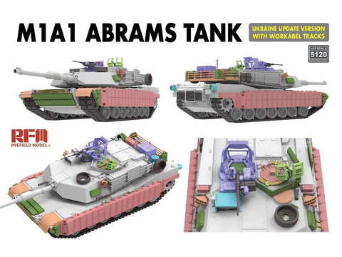 Rye Field Model M1A1 Abrams Ukrainos atnaujinta versija 1/35, darbiniai vikšrai