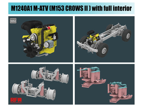 Rye Field M1240A1 M-ATV CROWS II 1/35, pilnas interjeras, surinkimo rinkinys