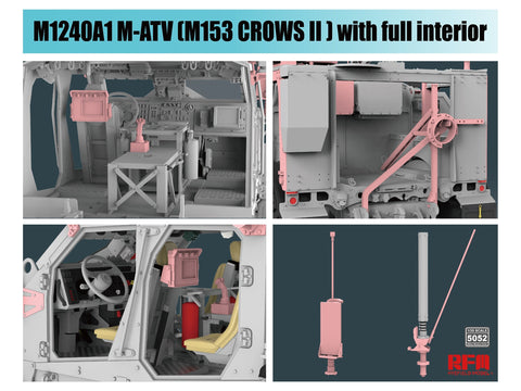 Rye Field M1240A1 M-ATV CROWS II 1/35, pilnas interjeras, surinkimo rinkinys