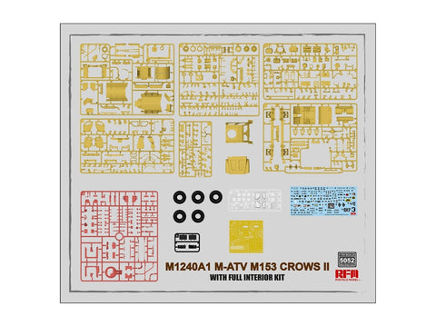 Rye Field M1240A1 M-ATV CROWS II 1/35, pilnas interjeras, surinkimo rinkinys