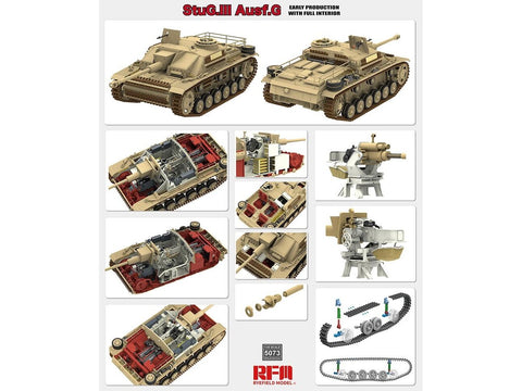 Rye Field StuG III Ausf. G ankstyvas su pilnu interjeru 1/35