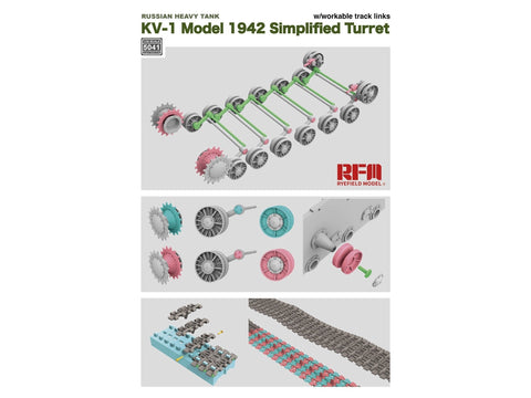 KV-1 1942 sunkusis tankas, supaprastintas bokštelis 1/35 – Rye Field (RFM-5041)