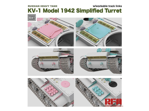 KV-1 1942 sunkusis tankas, supaprastintas bokštelis 1/35 – Rye Field (RFM-5041)