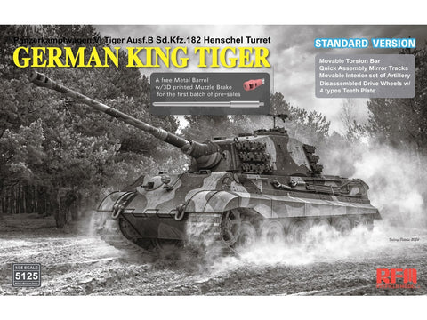 Rye Field Model King Tiger tankas Ausf.B Henschel, 1/35 plastikinis modelis