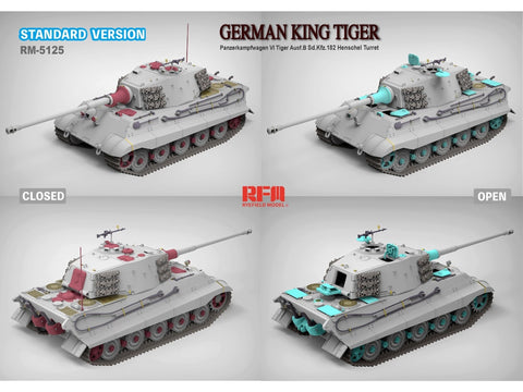 Rye Field Model King Tiger tankas Ausf.B Henschel, 1/35 plastikinis modelis