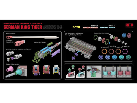 Rye Field Model 1/35 King Tiger Sd.Kfz.182 Ardenai 1944, patobulinta (RFM-5138)