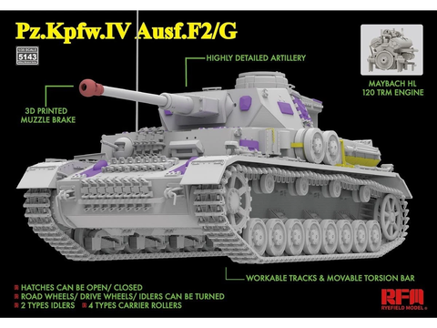 Panzerkampfwagen IV Ausf. F2/G 1/35 plastikinis rinkinys (Rye Field RFM-5143)