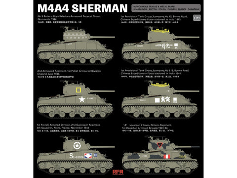 M4A4 Sherman 1/35 plastikinis surenkamas tanko modelis su lipdukais