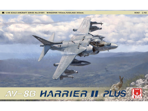 UMa AV-8B Harrier II Plus 1/48 plastikinis surenkamas lėktuvo modelis D1001