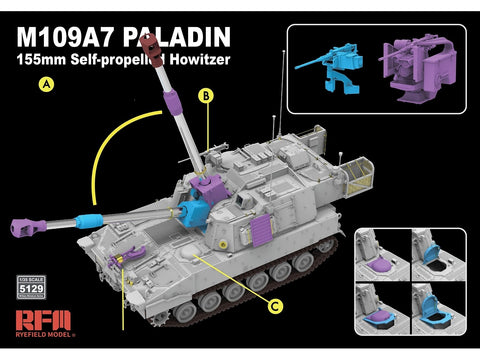 M109A7 Paladin savaeigė haubica 1/35 surenkamas plastiko rinkinys