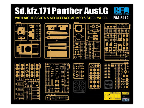 Rye Field Panther G tanko modelis 1/35 su naktiniais taikikliais