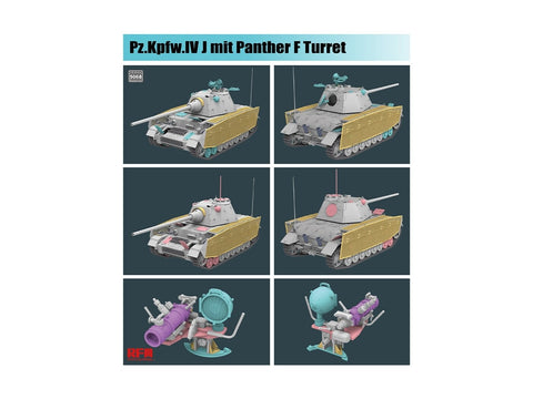 Rye Field Pz.Kpfw. IV J su Panther F bokšteliu 1/35 plastikinis modelis