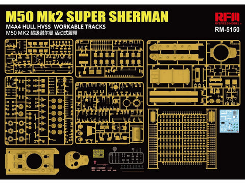 Izraelio tankas M50 Mk2 Super Sherman 1/35 plastikinis modelis RFM-5150