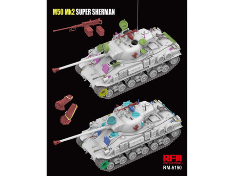 Izraelio tankas M50 Mk2 Super Sherman 1/35 plastikinis modelis RFM-5150