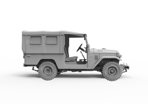 AK Interactive Toyota Land Cruiser FJ43 IDF/LAF su minkštu stogu 1/35 rinkinys
