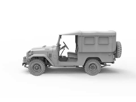AK Interactive Toyota Land Cruiser FJ43 IDF/LAF su minkštu stogu 1/35 rinkinys