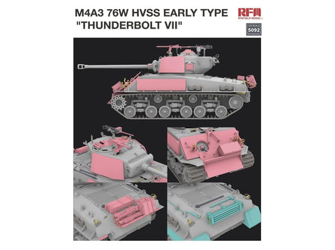 Rye Field Model Sherman M4A3 76W HVSS Thunderbolt VII 1/35 plastikinis modelis