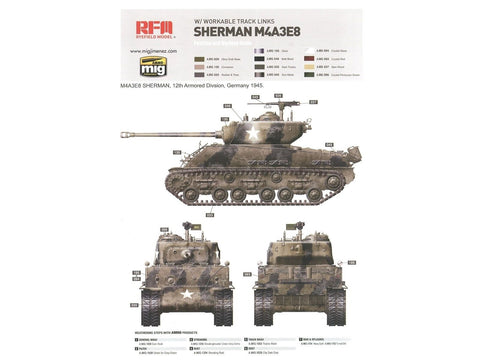 Rye Field M4A3E8 Sherman Easy Eight tanko modelis 1/35