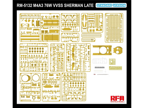 Rye Field Model tanko M4A3 Sherman 76W VVSS (vėlyvas), 1/35, RFM-5132