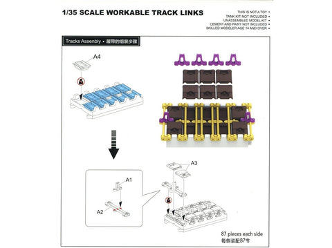 Rye Field Model 1/35 judančios vikšrų grandys M109A7/M2A3/M2A4/M7A3 3027