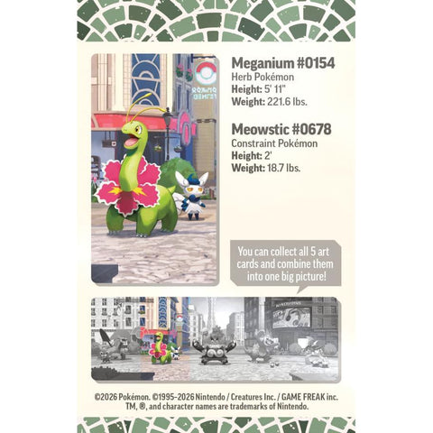 Pokémon TCG Lumiose City Mini Tin Meganium – 2 papildymo pakuotės (EN)