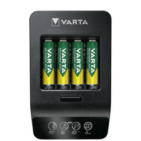 Varta LCD Smart Charger+ išmanus AA/AAA baterijų įkroviklis su USB