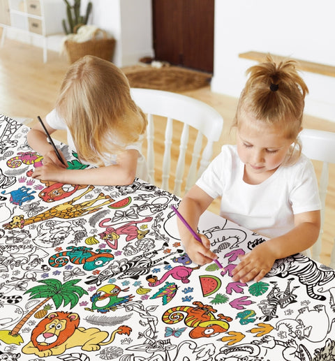 Safari spalvinama staltiesė vaikams 240×120 cm iš perdirbto popieriaus