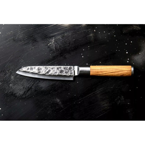 Japoniškas santoku peilis su alyvmedžio rankena 14 cm