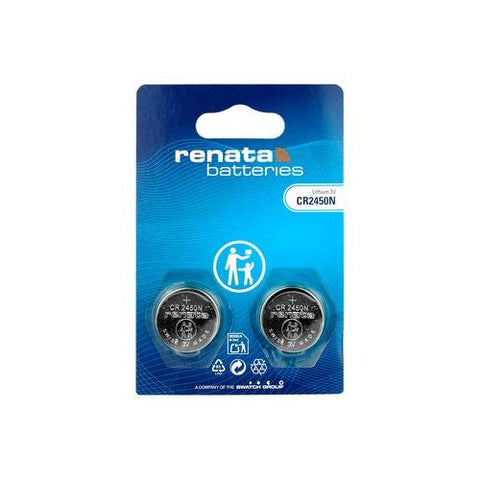 Renata CR2450N 3V ličio sagos baterijos, ilgaamžės, 2 vnt.