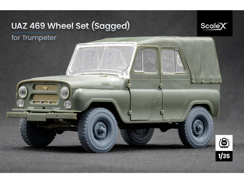 ScaleX UAZ-469 nuleistų ratų rinkinys Trumpeter modeliui 1/35