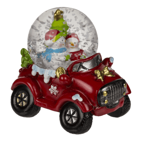 Kalėdinis sniego burbulas su automobiliu, 7 cm dekoracija