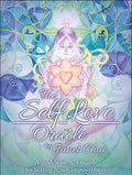 Self Love Oracle kortų rinkinys su Janet Chui viršeliu — pastelinė gėlių ir lotoso iliustracija, komplektas su vadovėliu ir 44 kortomis, priekinis dangtis rodomas aiškiai ir centriniu kampu