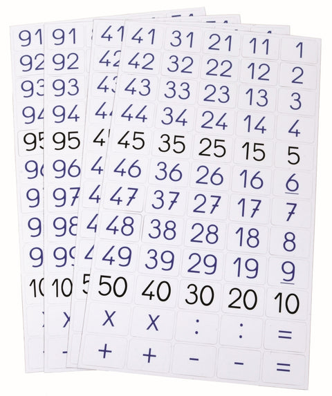SEPP magnetiniai skaičiai 1–100 ir ženklai, 240 magnetukų, 6–8 m.