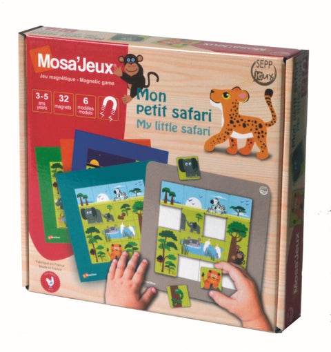 SEPP magnetinis žaidimas „Mano mažasis Safari“ – 32 magnetukai, 6 paveikslai, magnetinė lenta, 3–5 m.