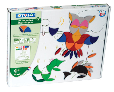 SEPP Iotobo magnetinė dėlionė Maxi N – kūrybinis rinkinys 4+, 100 magnetukų, 28×28 cm lenta