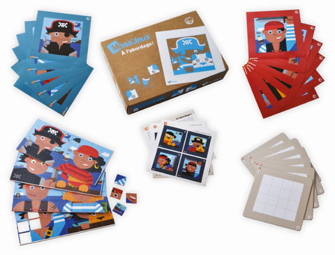 SEPP magnetinių mozaikų rinkinys „Piratai“ – 128 magnetukai, 6 lentelės, 6 vaikams, 3–4 m.