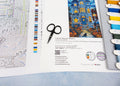 Kryželių rinkinys Letistitch Haunt Manor – Aida 16, 19×39 cm, spalvota schema, siūlai ant kortelių ir mažos juodos žirklės