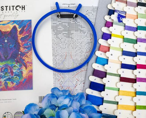 Siuvinėjimo kryželiu rinkinys „Vilko magija“ 21x29 cm SLETIL9976