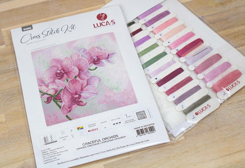 Kryželiu siuvinėjimo rinkinys Grakščios orchidėjos – elegantiška dovana