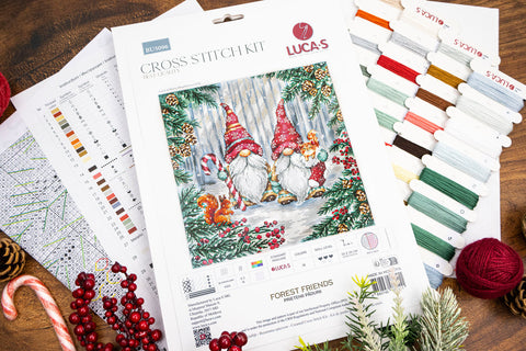 Kryželiu siuvinėjimo rinkinys „Miško draugai“ 25×25 cm