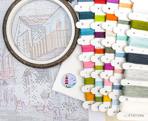 Siuvinėjimo kryželiu rinkinys „Pajūrio harmonija“ 29x23 cm