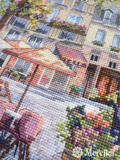 Įkvepiantis kryželiu siuvinėjimo rinkinys „Rytmečio šviesa“, 29×39 cm