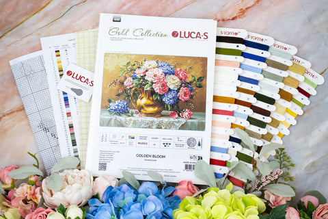 Siuvinėjimo kryželiu rinkinys „Auksinis žiedas“ 30×21 cm, Luca-S