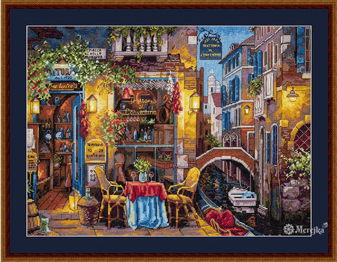 Romantiška Venecija: siuvinėjimo kryželiu rinkinys, Aida 16, DMC, 30x40 cm