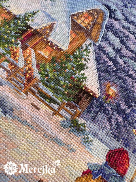 Kalėdinis kryželiu siuvinėjimo rinkinys „Carol of the Bells“ 30x41 cm