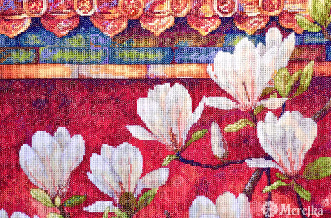 Siuvinėjimo kryželiu rinkinys „Magnolija“ paveikslui, 38x32 cm