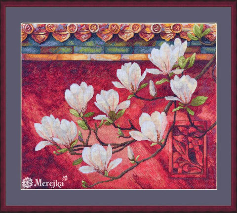 Siuvinėjimo kryželiu rinkinys „Magnolija“ paveikslui, 38x32 cm