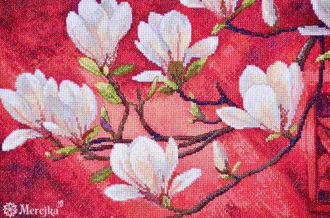 Siuvinėjimo kryželiu rinkinys „Magnolija“ paveikslui, 38x32 cm